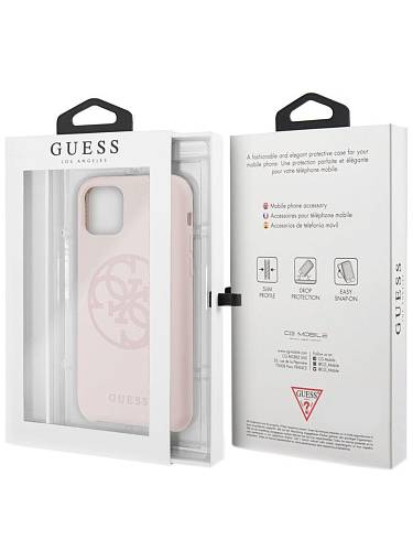 Чехол для смартфона Guess для iPhone 11 Pro Silicone collection 4G logo Hard Light pink