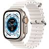 Фото — Apple Watch Ultra GPS + Cellular, 49 мм, корпус из титана, ремешок Ocean белого цвета