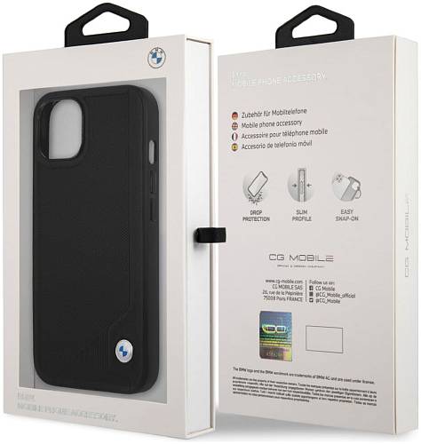 Чехол для смартфона BMW для iPhone 13 mini, кожа, черный