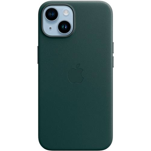 Чехол для смартфона iPhone 14 Leather Case with MagSafe, «лесной зеленый»