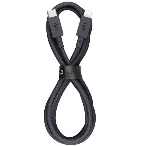 Кабель "vlp" Nylon Cable USB С - Lightning MFI, 1.2м, черный