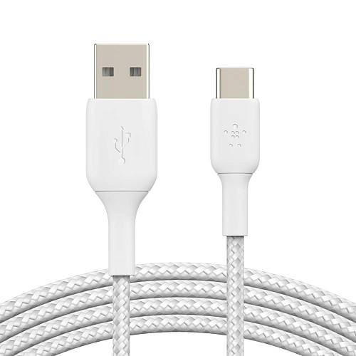 Кабель Belkin USB-A - USB-C, 1м, нейлон, белый
