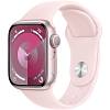 Фото — Apple Watch Series 9, 41 мм, корпус из алюминия розового цвета, спортивный ремешок, M/L