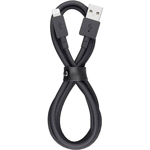 Кабель "vlp" Nylon Cable USB A - Lightning MFI, 1.2м, черный