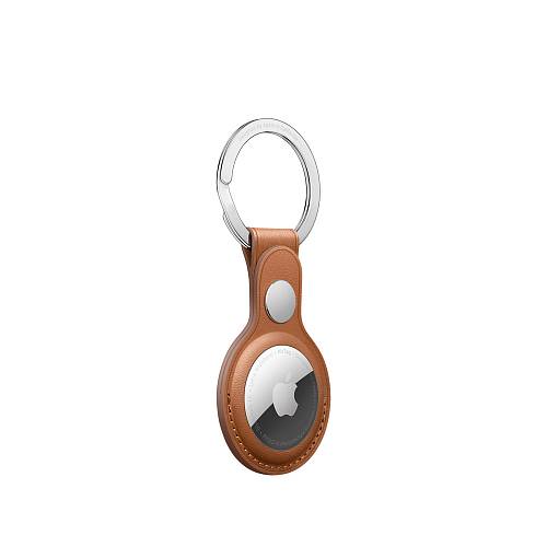 Брелок Apple AirTag с кольцом для ключей, кожа, золотисто-коричневый