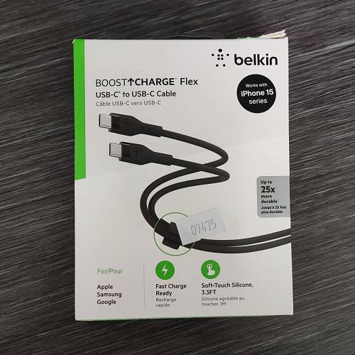 Кабель Belkin BoostCharge Flex USB-C to USB-C Cable 60W, 1м, черный (уценка)