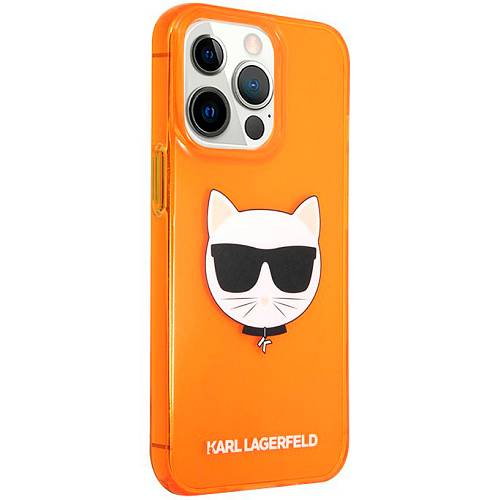 Чехол для смартфона Karl Lagerfeld Tpu Fluo Case Choupette's Head  для iPhone 13 Pro Max, оранжевый