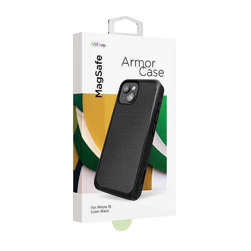 Чехол для смартфона "vlp" Armor Case с MagSafe для iPhone 15, черный