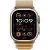 Фото — Apple Watch Ultra 2 (2024), 49 мм, корпус цвета «титановый бежевый», бежевый ремешок Alpine, M