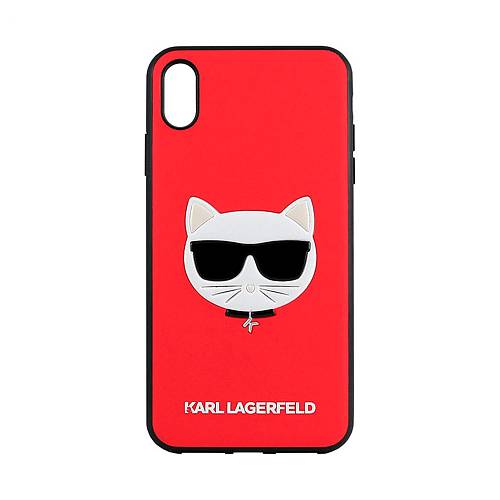 Чехол для смартфона Lagerfeld для iPhone X/XS PU Leather Choupette Hard Glitter Red