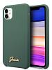 Фото — Чехол для смартфона Guess для iPhone 11 Silicone collection Gold metal logo Hard Green