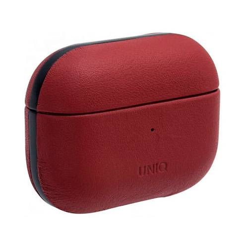 Чехол для наушников Uniq Terra Genuine для Airpods Pro, кожа, красный