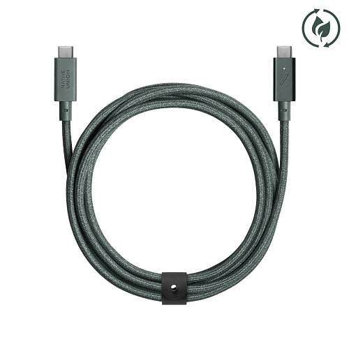 Кабель Native Union BELT cable type-c, USB-C/USB-C, 240W, 2,4м, зеленый