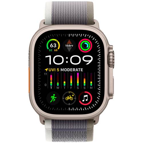 Apple Watch Ultra 2 GPS + Cellular, 49 мм, корпус из титана, ремешок Trail зеленого/серого цвета