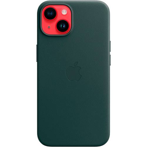 Чехол для смартфона iPhone 14 Leather Case with MagSafe, «лесной зеленый»