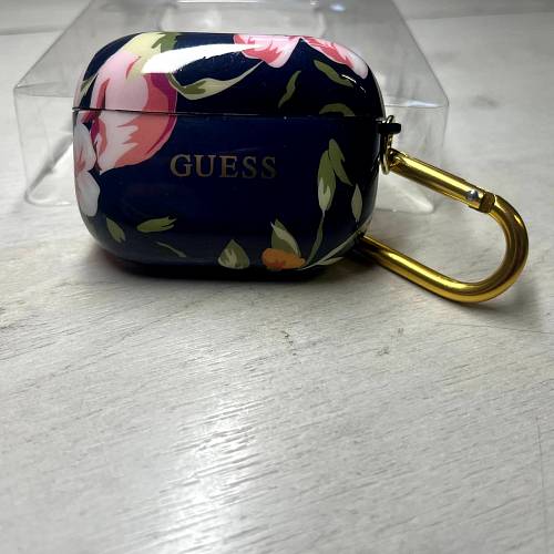 Чехол для наушников Guess для Airpods Pro Flower N.3, синий (уценка)