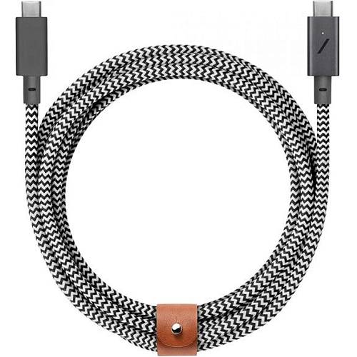 Кабель Native Union BELT cable type-c, USB-C/USB-C, 240W, 2,4м, зебра
