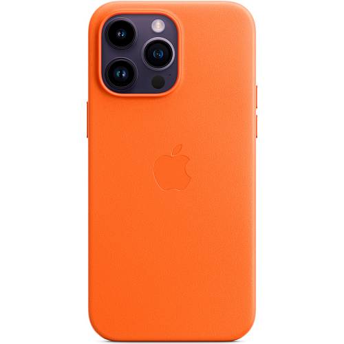 Чехол для смартфона iPhone 14 Pro Max Leather Case with MagSafe, оранжевый