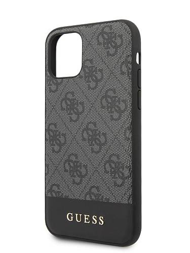 Чехол для смартфона Guess для iPhone 11 Pro 4G PU Stripe Metal logo Hard Grey