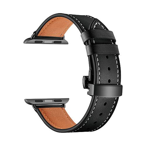 Ремешок для смарт-часов Apple Watch 38/40 mm ANNET MANCINI, кожа, черный