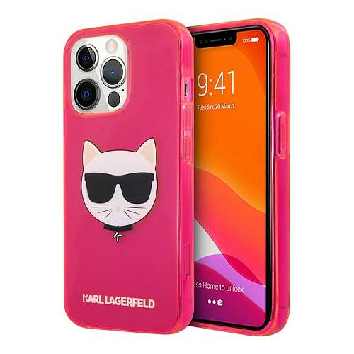 Чехол для смартфона Lagerfeld Choupette для iPhone 13 Pro, пластик, розовый градиент