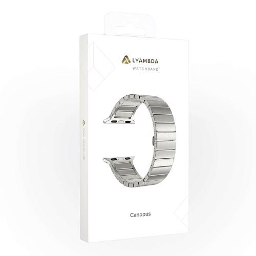 Ремешок для смарт-часов Apple Watch 42/44 mm LYAMBDA CANOPUS, нержавеющая сталь, серебристый