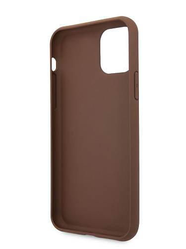 Чехол для смартфона Guess для iPhone 11 Pro 4G PU Stripe Metal logo Hard Brown