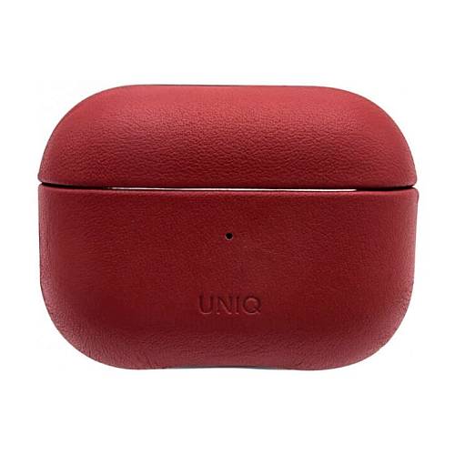 Чехол для наушников Uniq Terra Genuine для Airpods Pro, кожа, красный