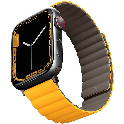 Ремешок для смарт-часов Uniq Revix Reversible для Apple Watch 45/44/42 mm, Magnetic, желтый/серый