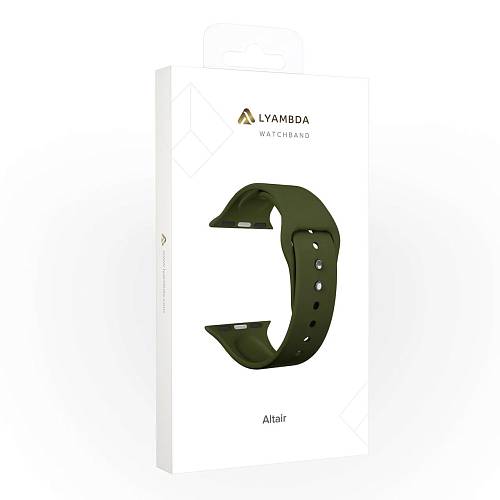 Ремешок для смарт-часов Apple Watch 42/44 mm LYAMBDA ALTAIR, силикон, оливковый