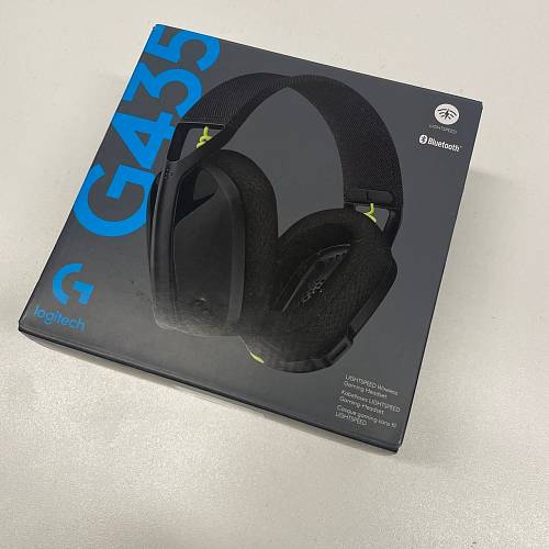 Компьютерная гарнитура Logitech G435, для ПК и игровых консолей, накладные, радио, черный / желтый (уценка)