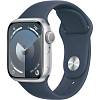 Фото — Apple Watch Series 9, 41 мм, корпус из алюминия серебристого цвета, спортивный ремешок, S/M