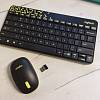 Фото — Клавиатура и мышь Logitech MK240, USB, беспроводной, черный и жёлтый (уценка)