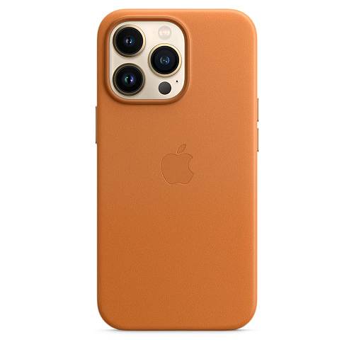 Чехол для смартфона MagSafe для iPhone 13 Pro Max, кожа, «золотистая охра»