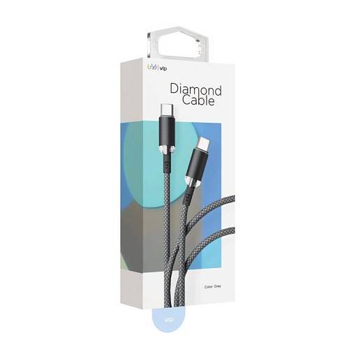 Кабель "vlp" Diamond Cable USB C - USB C, 1.2м, серый