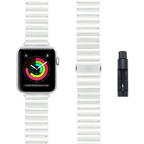 Ремешок для смарт-часов Apple Watch 38/40 mm LYAMBDA LIBERTAS, керамика, белый