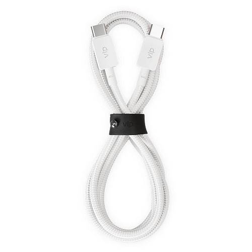 Кабель "vlp" Nylon Cable USB C - USB C, 100W, 2м, белый