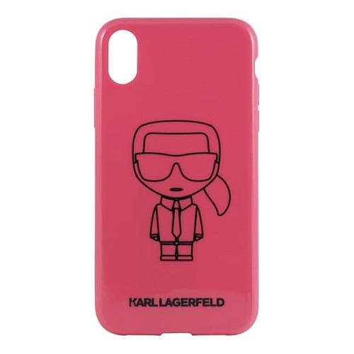 Чехол для смартфона Lagerfeld для iPhone XS Max Ikonik outlines Hard PC/TPU Pink/Black
