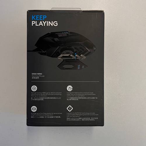 Мышь Logitech G502 HERO High Performance Gaming + встроенный кабель (2.1м) черный (уценка)