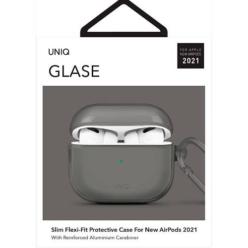 Чехол для наушников Uniq Glase TPU case для AirPods 3 (2021), серый