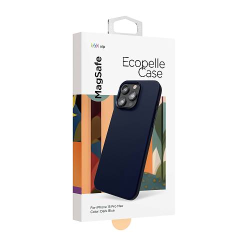 Чехол для смартфона "vlp" Ecopelle Case с MagSafe для iPhone 15 Pro Max, синий