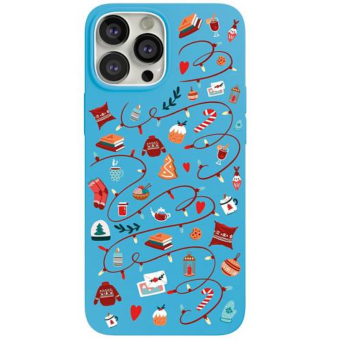 Чехол для смартфона vlp для iPhone 13 Pro Max, Art Collection, Winter, голубой