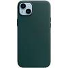 Фото — Чехол для смартфона iPhone 14 Plus Leather Case with MagSafe, «лесной зеленый»