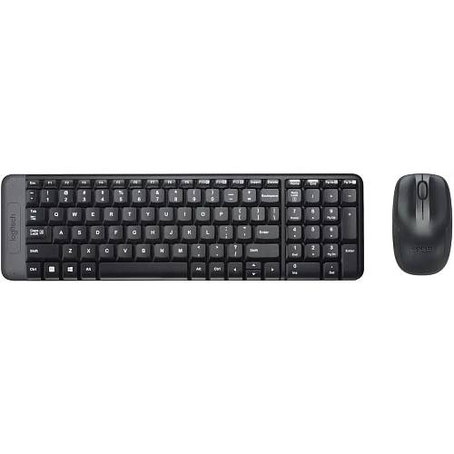 Комплект (клавиатура и мышь) Logitech MK220, USB, беспроводной, черный