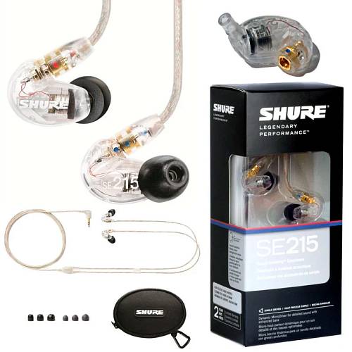 Наушники Shure SE215-CL-EFS, прозрачный