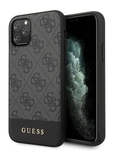 Чехол для смартфона Guess для iPhone 11 Pro Max 4G PU Stripe Metal logo Hard Grey