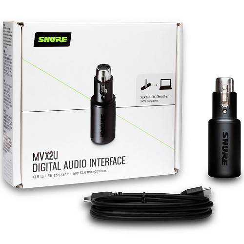 Микрофон Shure MVX2U Digital Audio Interface, черный