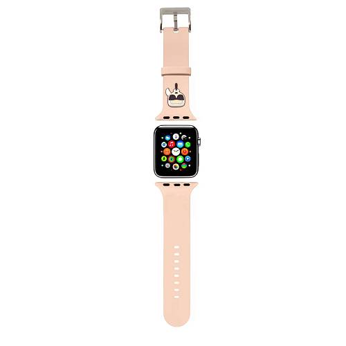 Ремешок для смарт-часов Lagerfeld для Apple Watch 41/40/38 mm ремешок Silicone Karl head Pink