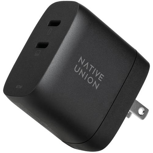 Зарядное устройство Native Union Fast GaN Charger USB-C, PD, 67Вт, черный