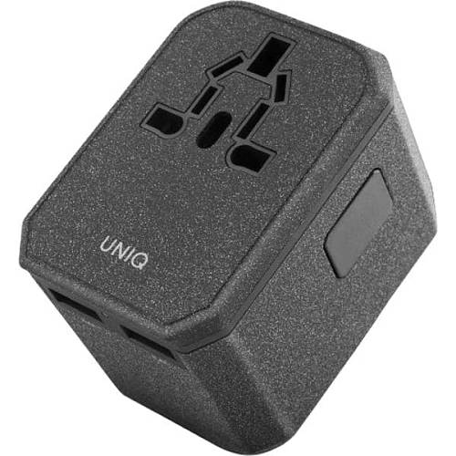 Зарядное устройство Uniq Voyage World Adapter для 150+ стран, чёрный